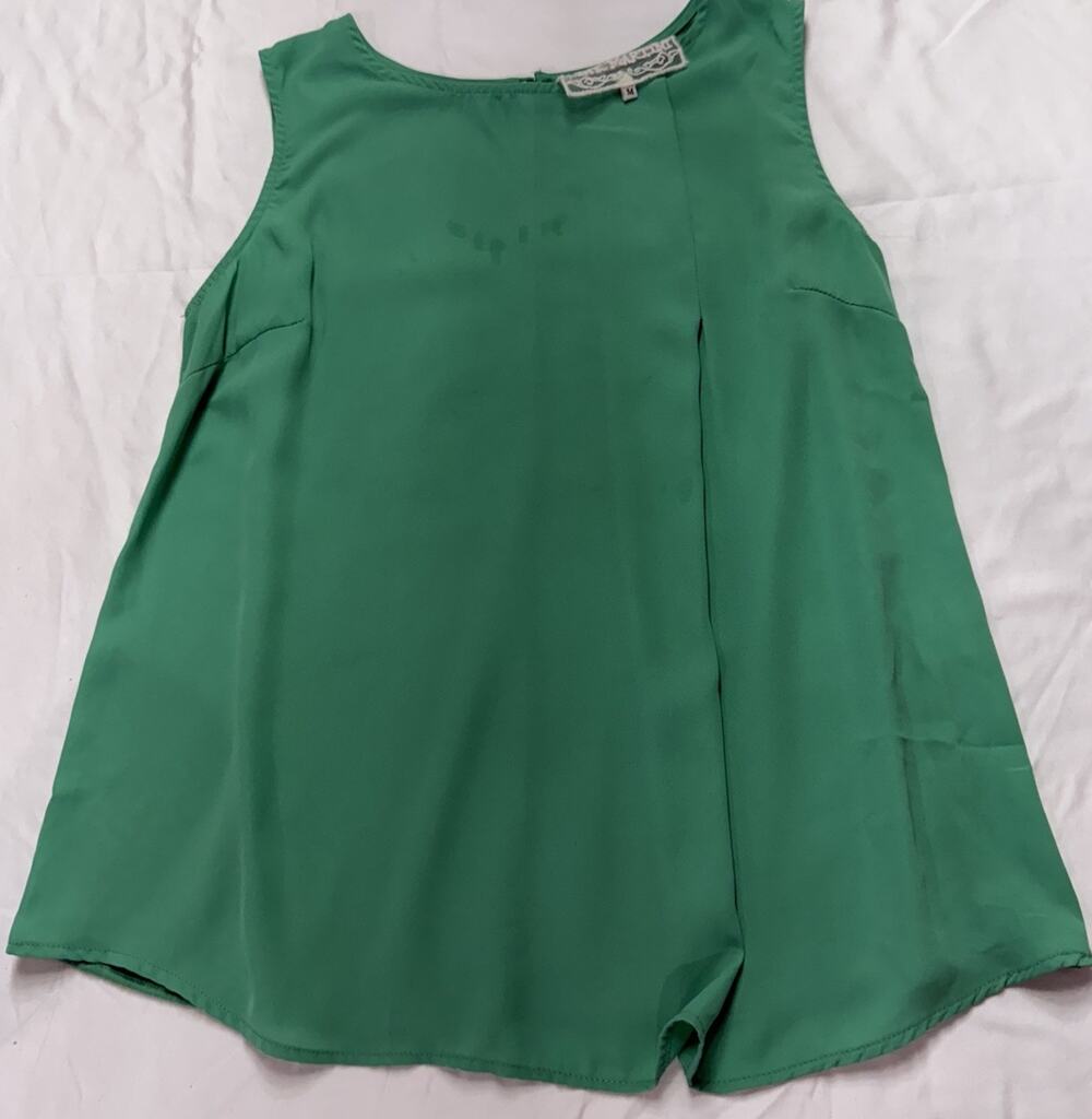 Pink Martini Green Sleeveless Womens Blouse Casual Office Vacation Medium